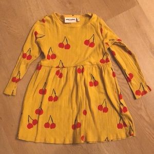 Mini rodini organic ribbed cherry dress